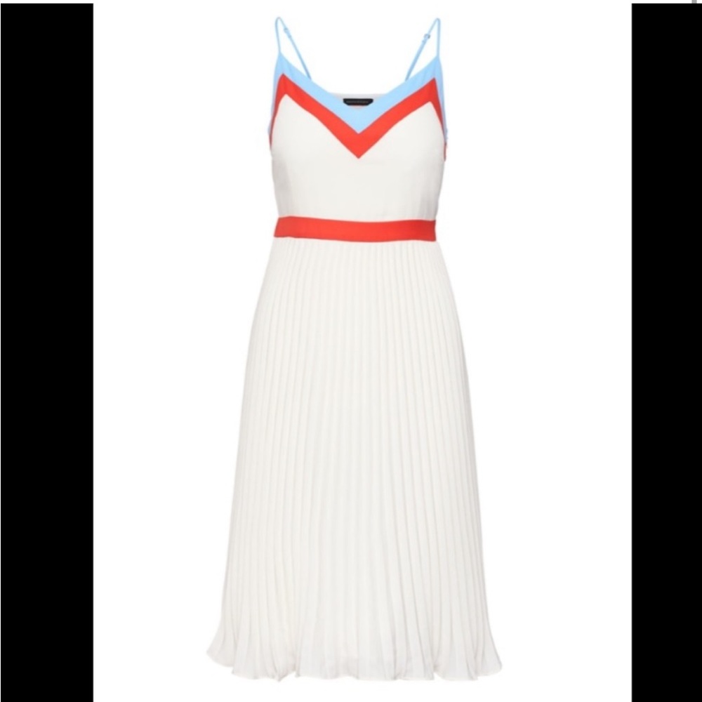 Banana Republic pleated midi dress White 4Tall